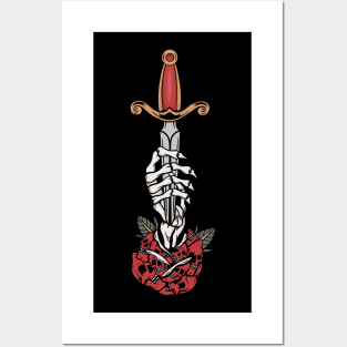 Knife and skull Posters and Art